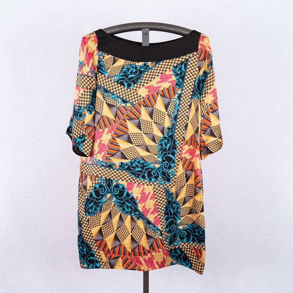 Gianni Versace Collection Women's Colorful Silk Shift Dress *See Measurements*